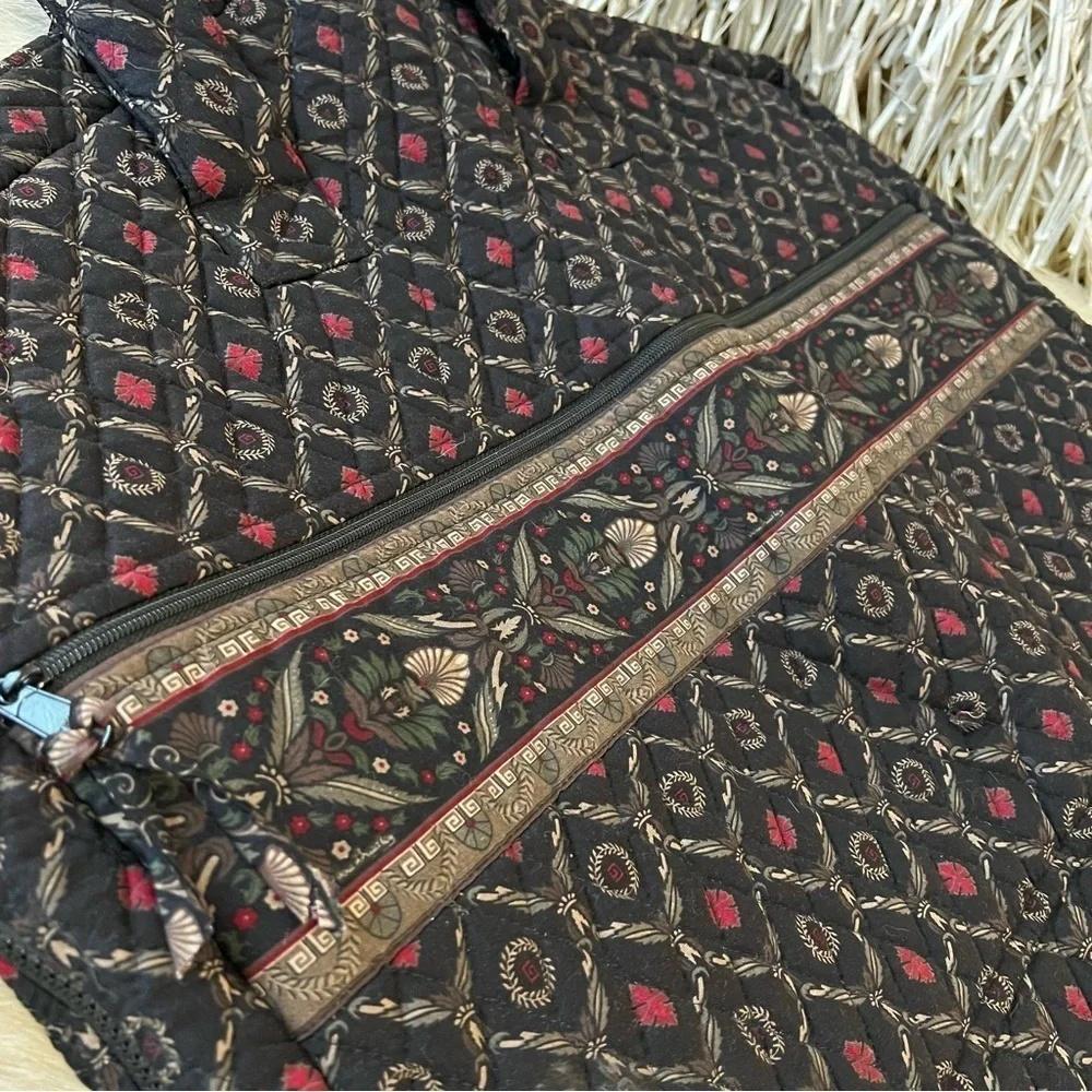 Vintage VERA BRADLEY Laurel 1997 Garment Bag Black Red Floral Travel Quilted USA